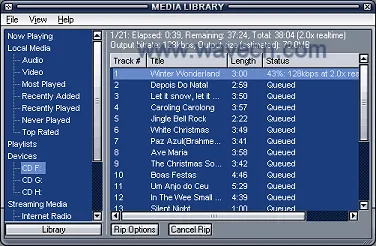 WinAMP Ripping CD in 2X Speed and Encode to AAC format